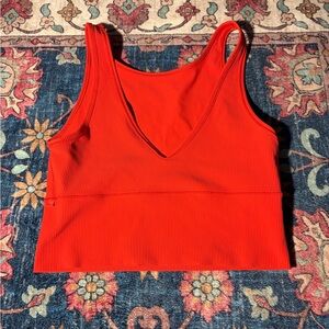 LULULEMON Vibrant Red Ribbed Tank Top